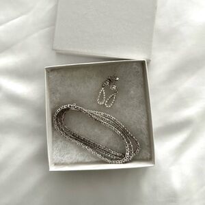 Silver Crystal Jewelry Set